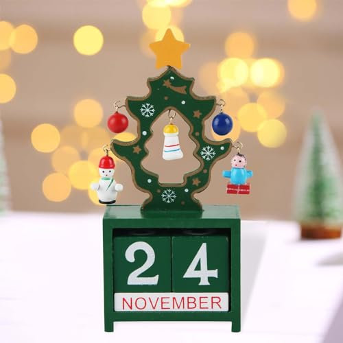 Weihnachtskalender Hölzernen, ACTOYS Adventskalender Block aus Holz, Würfelkalender Weihnachts, Holzblockkalender Weihnachts, Zahlen-Datum-Holzklötze, Countdown Weihnachtskalender Hölzernen