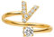 Purelei® Buchstaben Ring V – Damenring aus langlebigem Edelstahl – Wasserfeste Ringe – Verstellbare Ringe von Größe 50 bis 60 – Modeschmuck für deinen individuellen Look
