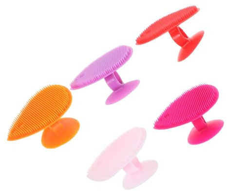 5pcs Heart Shaped Bath Brush Kids Silicone Scrubber Silicone Shower Scrubber Silicone Back Scrubber Silicone Shower Brush Face Cleaning Scrubber Child Silica Gel Body Brush Love