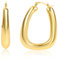 ALEXCRAFT 14K Dick Eckige Creolen Gold für Damen Goldener Ohrringe Vergoldet Chunky Hoops Gold Gift für Frauen Freundin Mama Mädchen