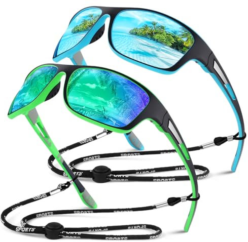 Sunier Sonnenbrille Herren Polarisiert Sport Fahrradbrille Damen Verspiegelt, Unzerbrechliche Sonnenbrille Angeln Fahren mit 100% UV400-Schutz Cat 3 CE