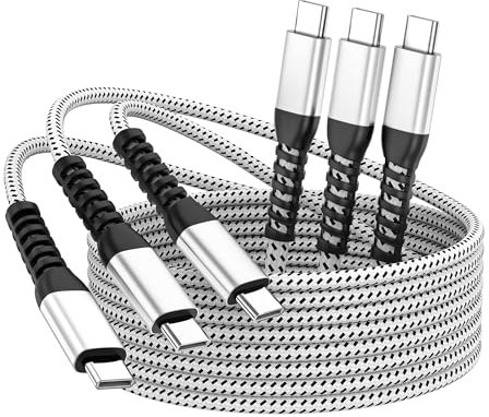 USB C to USB C Cable (3 Pack 10ft) iPhone 16/15 Charger Cord, 60W Extra Long Type C Fast Charging Cable for Apple iPhone 16/15 Pro Max/MacBook Air/Pro, iPad Pro 12.9/11/,Samsung Galaxy S23/22/21/20