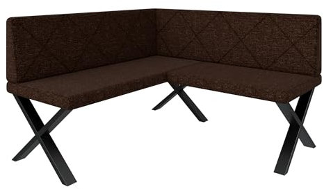 FURNISTAR Eckbank Akiko Metal X - Eckbankgruppe für Ihrem Esszimmer, Küche modern, Sitzecke, Essecke. Perfekt für Küche, Büro und Rezeption. Solide und Starke Verarbeitung. (130x130-Inari28)