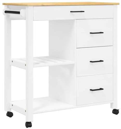 vidaXL Küchenwagen Monza 84x40x88,5 cm Massivholz Kiefer