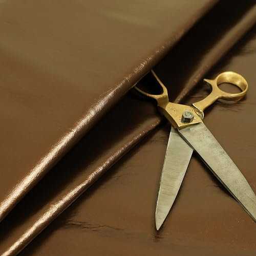 Redbrick Mill Fabrics Flammhemmender, weich glänzender Vinyl-Polsterstoff in Bronze-Kunstleder, perfekt für die Inneneinrichtung (Meterware)