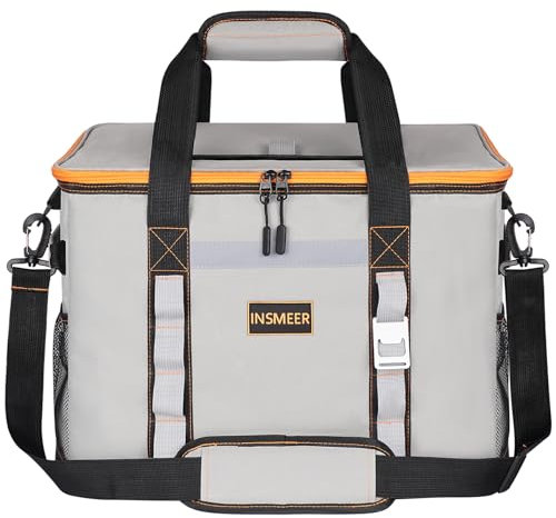 INSMEER 48L Gross Kühltasche, 65 Cans Kühltasche Groß Faltbar mit Oberöffnung, XXL wasserdichte Einkaufstasche Isoliertasche, ideal für Ausflüge, Picknick, Camping, Wandern, Strand