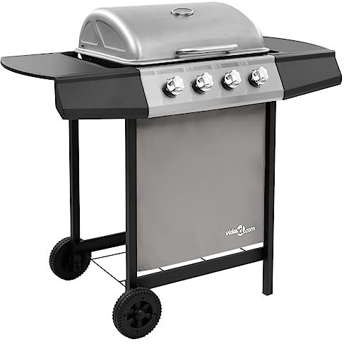 Barbacoa de gas con 4 fogones negro y plateado,wenjingqi-3053624
