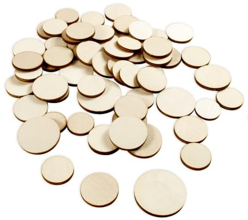 Rundes Konfetti aus Holz, Streudeko zur Tischdekoration, 50er-Set