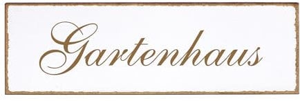 Dekolando Deko Türschild - Gartenhaus - Schild 150 x 50 mm - Schilder Türschilder Namensschilder Wohnung selbstklebend Holzschild Tür Holzschilder