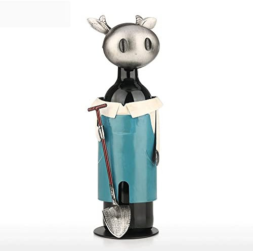 P9IDEDFH Wine Rack Idyllic Cow Wine Rack Vintage Pickup Cow Wine Bottle Holder Statue Decorative Wine Holder Wine Bottle Holder