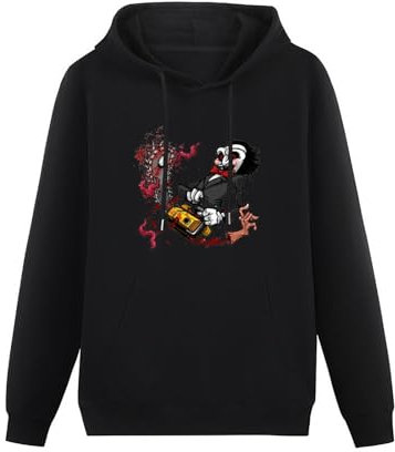 UPgentMMD Men's Hoody Neck 100 Cotton Jigsaw Chainsaw Hoody Saw Movie Long-Sleeved Black L