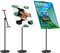 THCTYRP Stehendes Schild, Schilderständer für den Außenbereich Panelhöhenverstellung 60-100, einstellbare Höhe 100-190 cm, Displayständerhöhe 135-160, runder Boden Φ28cm(schwarz)