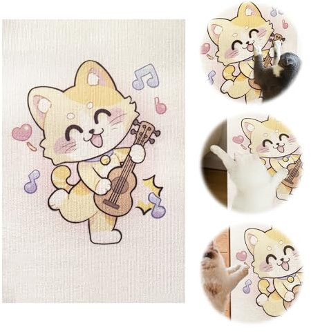 Kratzmatte Katze, Wand-Kratzmatte, Selbstklebend für Sofas, Wände, Türen, Schränke und Glas