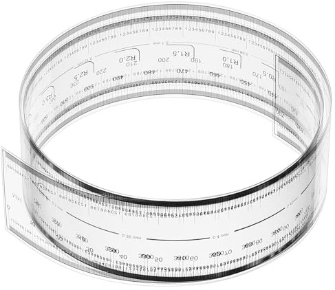 PATIKIL Flexibles Lineal aus Film 70cm 0,1mm Skala mit R-Winkel und Breitenlinien Klares PET-Plastik Weiches Faltbares Gerades Lineal für Fabrik, Transparent, 1 Stück