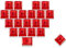 XVX Red Clear Keycaps, Blank Crystal Transparent Key caps, PC Material Custom DIY Keyboard Caps, Candy Backlit Keycap Cherry Profile Keycaps for MX Switches Mechanical Keyboard (21pcs)