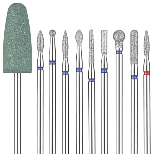Lot de 10 forets à ongles professionnels pour manucure et pédicure, polissage en gel à domicile, salon de beauté russe
