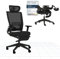 FLEXISPOT Foldex Chaise Bureau Pliante, Chaise Ergonomique avec Support Lombaire, Accoudoirs Réglables en Hauteur, Appui-Tête 2D, Chaises de Bureau avec Repose-Pieds pour Travailler à la Maison, Noir