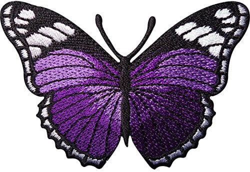 Purple Butterfly Embroidered Iron/Sew On Patch Dress Skirt Jeans Top Bag Badge