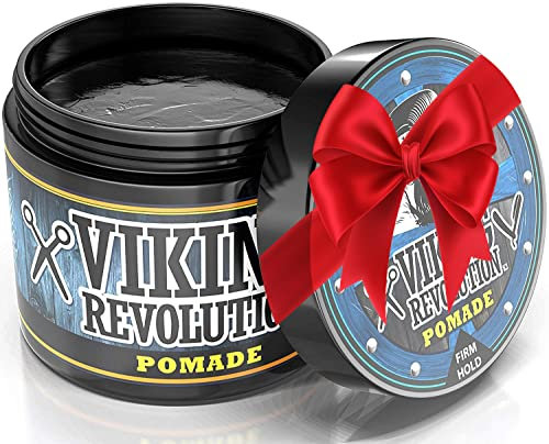 Viking Revolution Pomade For Men Firm Hold - Style & Finish Your Hair - Hair Pomade Men - Firm Strong Hold & High Shine Styling Support - Water Based, Easy To Wash Out Mens Hair Pomade (113g)