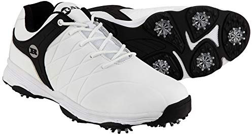 Ram Golf FX Tour Mens Waterproof Golf Shoes- White/Black- UK 9.5