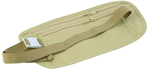 Comtervi Premium Fanny Pack, Sac à Taille Plate avec Fermeture à glissière, Ultra Safe + Extra Flat, Ceinture Porte-Monnaie pour Homme et Femme