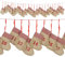 heimtexland ® Adventskalender Girlande Hängend Weihnachtsgirlande Deko Jute Stiefel Vichy Karo 180 cm Typ657