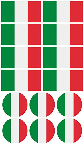 28 Aufkleber der Flagge Italiens. Aufkleber für Fahrräder, Motorräder, Zubehör (ITALIEN)