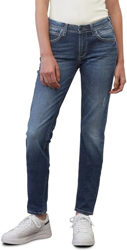 Marc O'Polo Denim Damen Jeanshose mit Stretch-Anteil Slim Fit, Blau (Multi/Dark Crosshatch Destroye), W25/L34