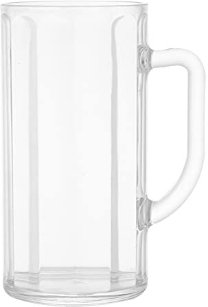 STOBOK 530Ml Bierkrug mit Griff Bier Becher Plastik Oktoberfest Bierbecher Bierkrug Kunststoff Wiederverwendbar Partygläser Transparent Trinkbecher für Zuhause Bar Party Supplies