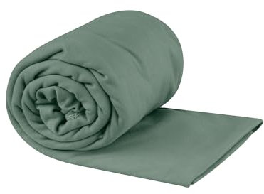Sea to Summit - Pocket Towel Reisehandtuch M - Mikrofaser Handtuch - Kompakt - Ultra saugfähig & Schnelltrocknend - Leicht - Aufhänger & Tasche - Wandern - 50 x 100cm - Sage Green - 80g