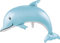 TIB Heyne XL Folienballon * DELFIN * als Deko für Kindergeburtstag und Meerestiere-Party | 115cm | für Luft und Helium | Dephine Kinder Geburtstag Ballon Dekoration Folienballons