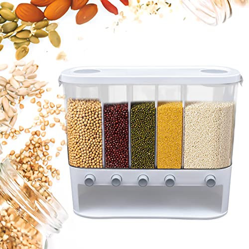 SHZICMY Müslispender Wandmontage 5 In1 Getreidespender Lagerung Küche Dispensierbehälter Lebensmittelspender für Getreide