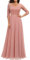 Daisyaner Damen Elegant Maxi Lang Abendkleid mit floraler Spitze V-Ausschnitt Brautjungfernkleider Ballkleid Bodenlang Cocktailkleid Hochzeit Abschlusskleid Blush M
