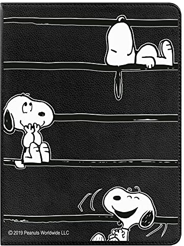 Schutzhülle für Apple iPad Pro 10,2-7,8,9 Gen, offizielles Snoopy-Gen, Snoopy-Streifen [Tablet-Hülle] [Fallschutz] 360 Grad drehbar [Standfunktion].