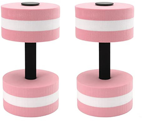 Wasserhanteln, Set mit 2 Leichten Wasserhanteln, EVA-Schaum, Wassergymnastik, Gewichte, Übungspool, Widerstand, Schwimmtrainingsgerät für Aqua-Fitness, Gewichtsverlust, Yoga, 10,6 X 5,9 Zoll(Rosa)