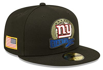 New Era 59Fifty NFL STS 22 Giants Cap Basecap Baseballcap Fitted Flat Brim York Damen/Herren - Hinten geschlossen, mit Schirm Herbst-Winter Winter - 7 1/8 (56,8 cm) schwarz