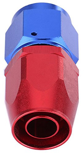 kraftstoffleitung rot,Raccord de Conduite de Carburant à L'huile, AN10 Raccord Pivotant D'extrémité de Tuyau de Conduite de Carburant Adaptateur de Refroidisseur D'huile Bleu et Rouge Anodisé(0°)