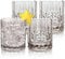 BELLAFORTE Shatterproof Tritan Plastic Short Tumbler, Set of 4, 13oz - Myrtle Beach Unbreakable Crystal Cut Old Fashioned Drinking Glasses for Whiskey - BPA Free - Dishwasher Safe - Grey