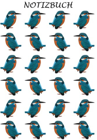 Notizbuch Eisvogel Vogel Zeichnung: Vogeltagebuch 100 Seiten A5 Kariert Gartenvogel Eisvogel Cover