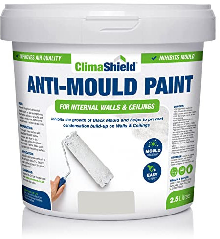 SmartSeal Anti Mould Paint - 2.5 Litres - For Bathroom, Kitchen and Bedroom Walls & Ceilings. Ultimate Protection Against Dangerous Mould - Solvent Free Long-lasting Wessex Stone Finish, 2.5 Litre