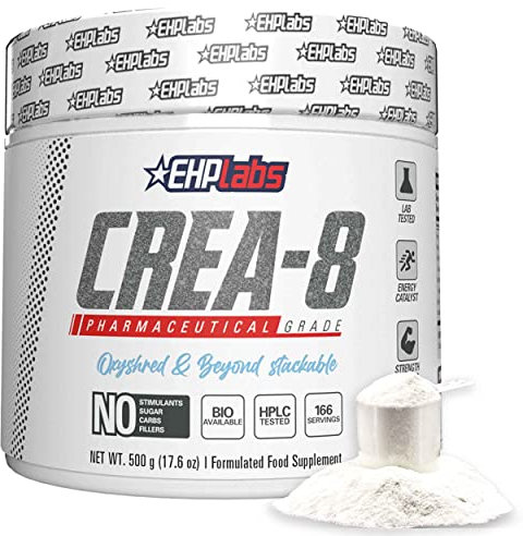EHP Labs CREA-8 Creatine Monohydrate Powder - Creatine Powder for Building Lean Muscle Mass, Improves Strength & Power, Supports Brain Health - 100 Servings (500g)