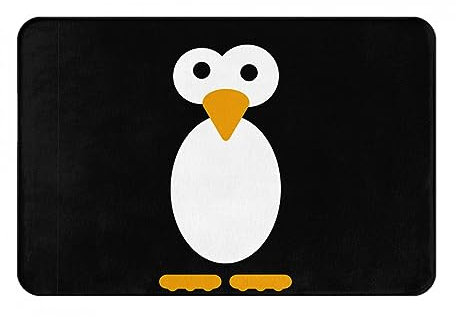 LAMAME Niedlicher Pinguin bedruckte Fußmatte für den Innen- und Außenbereich, weich, waschbar, Eingangsteppich