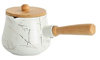 Bricco for panna, bricco for panna, bricco for latte in ceramica Modello platino Brocca for latte for caffè Accessori for caffè Ristorante con coperchio Utensili da cucina Latte (Colore: Grande) ( Col