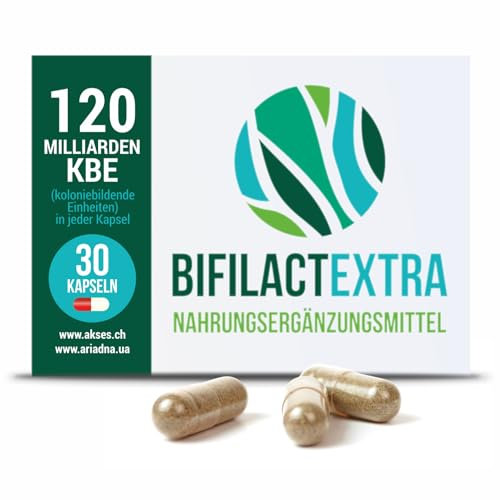 AKSES SWISS Bifilaсt Extra Probiotika Kapseln: Ergänzungsmittel für Darmflora-Aufbau und Blähbauch-Unterstützung. Probiotics für eine optimale Darmbalance.