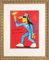 Ich mach mein Ding im modern Nostalgie Goldrahmen - Udo Lindenberg Bild - handsignierte Auflage original Grafik im silberfarbenem Rahmen hinter Museumsglas. Likörell. Siebdruck.