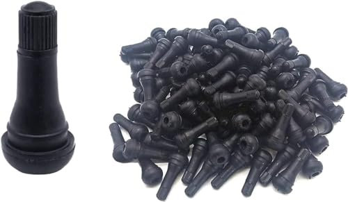 Lot de 100 valves de pneu sans chambre à air TR412 en caoutchouc TR412 pour moto, scooter, ATV, tondeuse, etc.