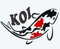 Rakelfix Koi Karpfen Aufkleber ca.20cm Hobbys Auto Autoaufkleber Sticker Heckscheibe