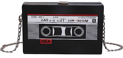 YGCHEN Kassetten Handtasche 90er Jahren Umhängetasche Retro Tasche Kassette Handtasche Damen Schultertasche Disco Party Dekoration 80er 90er Jahre Musik Handtaschen für Damen Mädchen