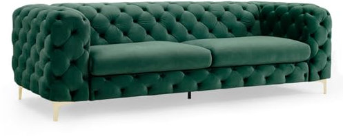 Riess Ambiente Extravagantes Samt Sofa MODERN BAROCK 240cm smaragdgrün 3-Sitzer Chesterfield Design 3er Couch Samtsofa Samtcouch Polstersofa Polstercouch