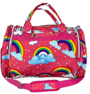 Borsone da ballo per ragazze, con tracolla arcobaleno, per viaggi, campeggio, sport, Multicolore, M, Borsa bagagli colorata